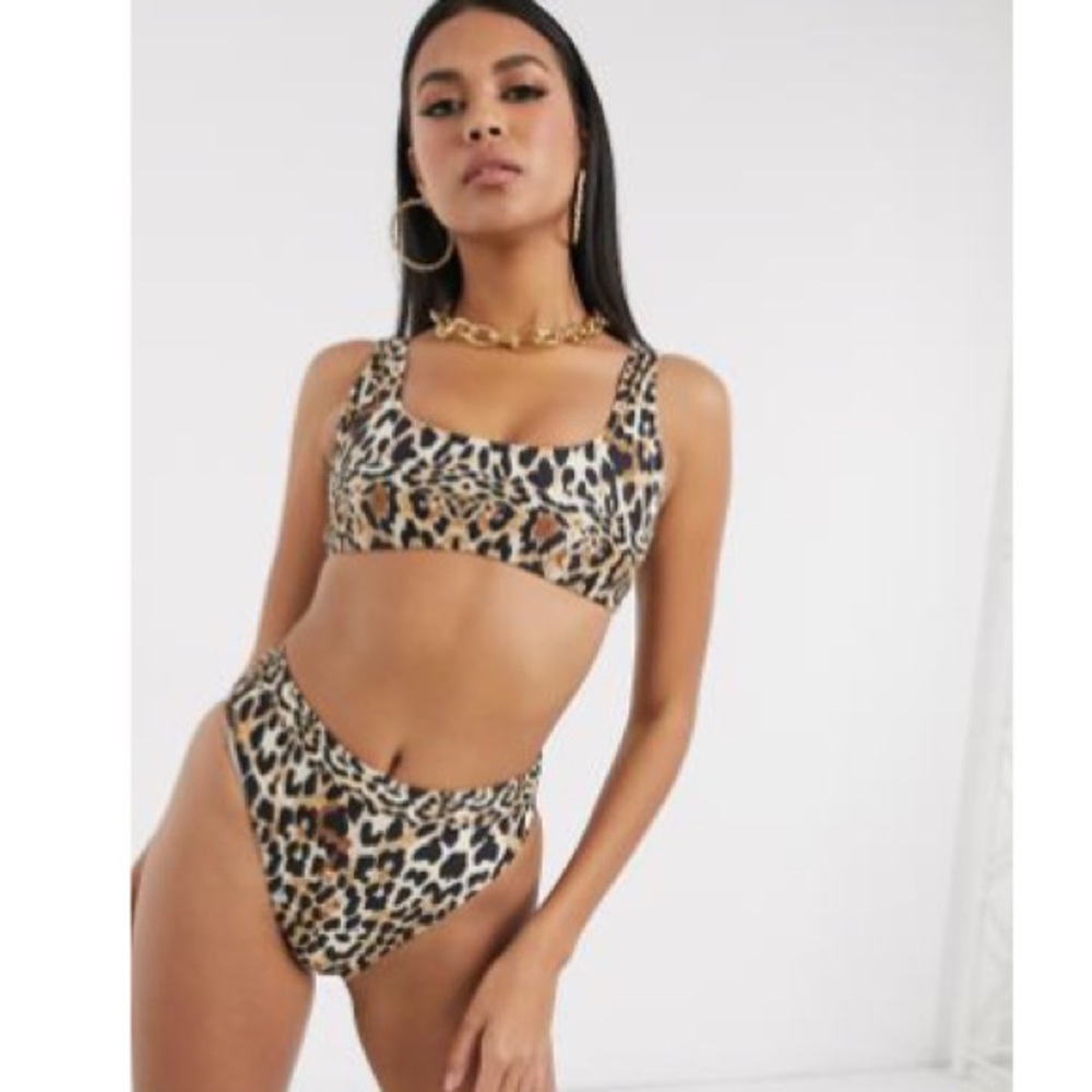 Missguided Animal Print Bikini Bottoms